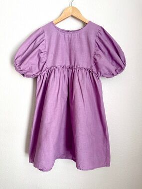 Cotton On Girl’s Lilac Purple Puff Sleeve Dress Size 7